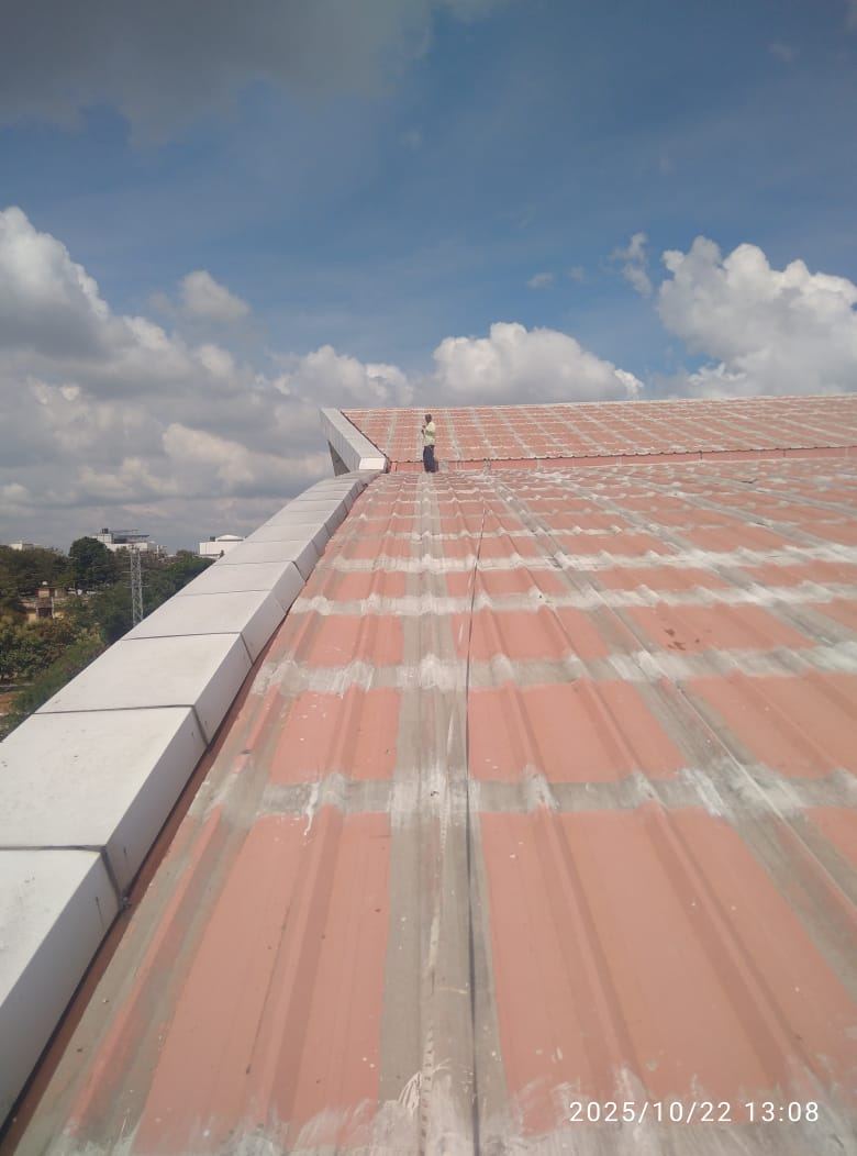 Roof waterproofing at KVBR Indoor Stadium